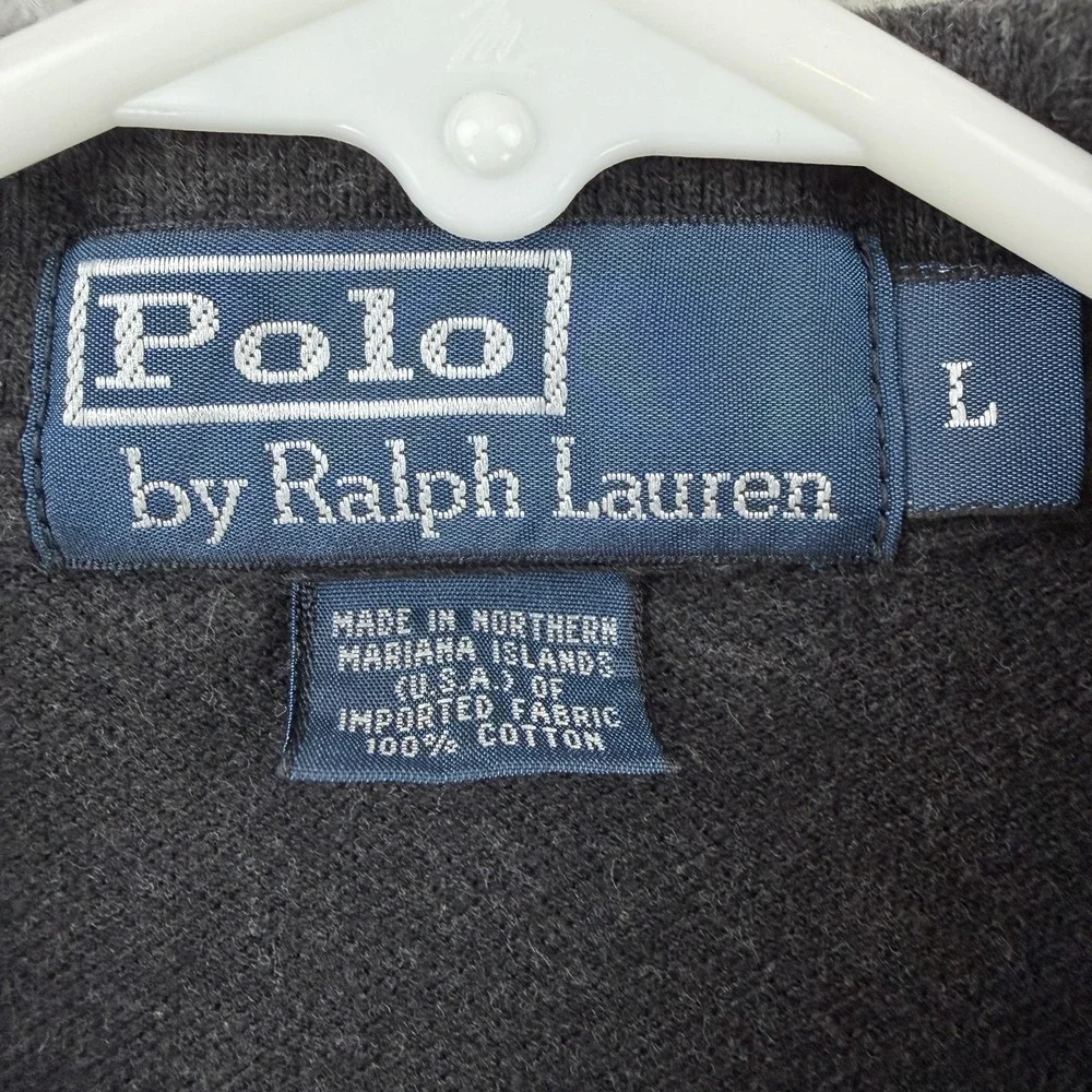 Polo By Ralph Lauren Polo Shirt Mens Large Gray Cotton Knit Pony Logo Top